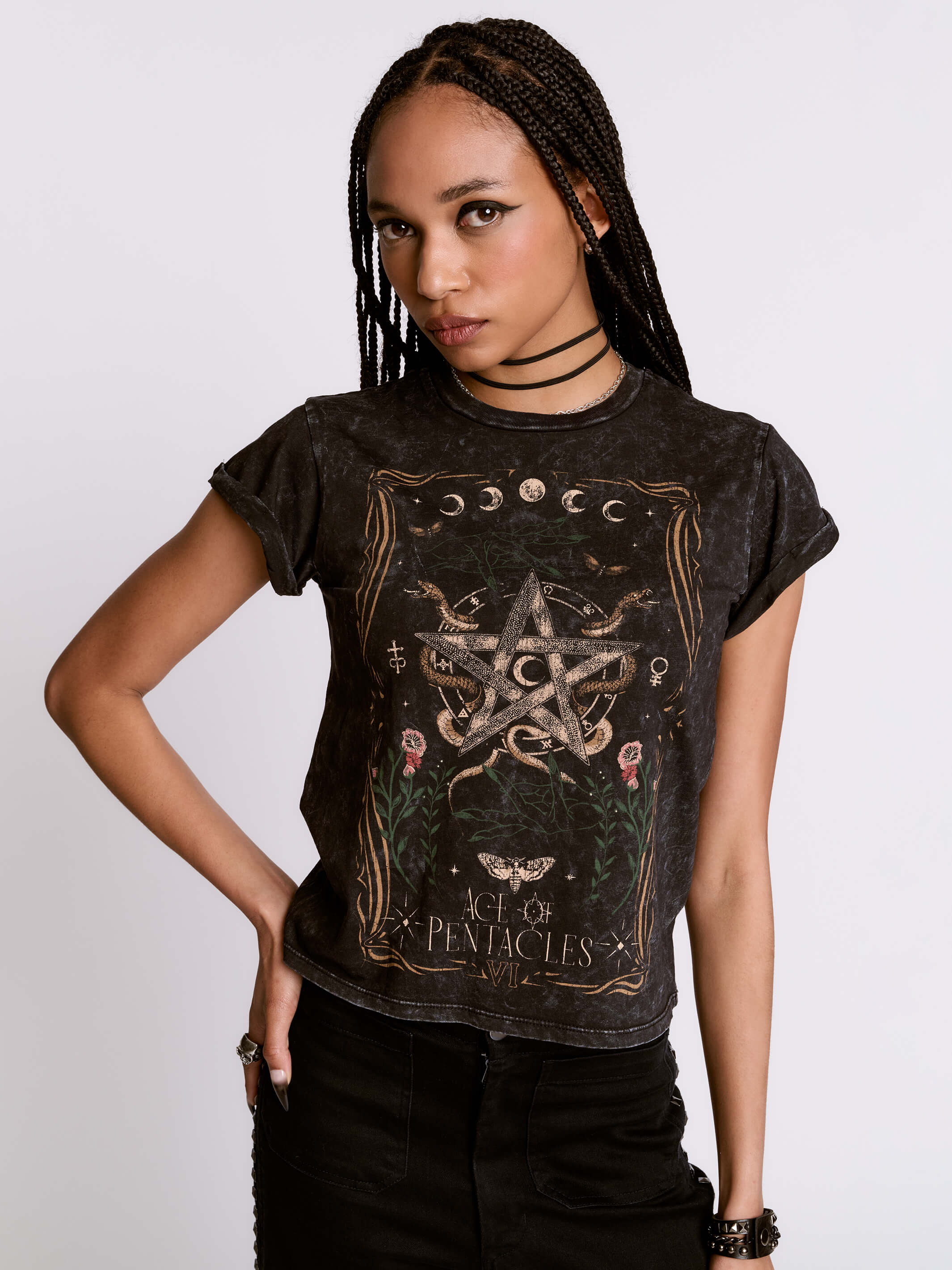 Ace of Pentacle Mineral Wash Baby Tee