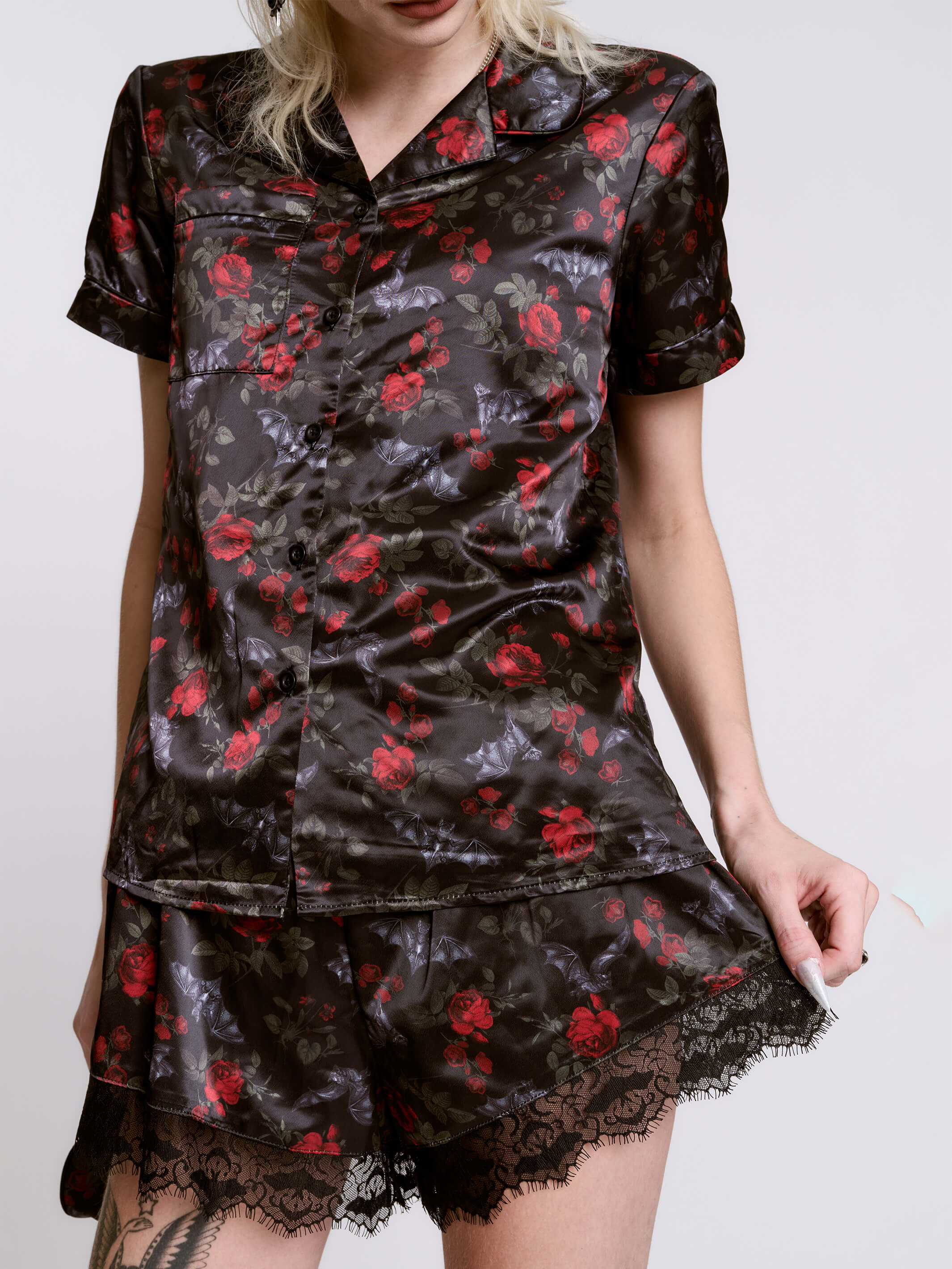 Bat's Roost Satin PJ Set - Image 2