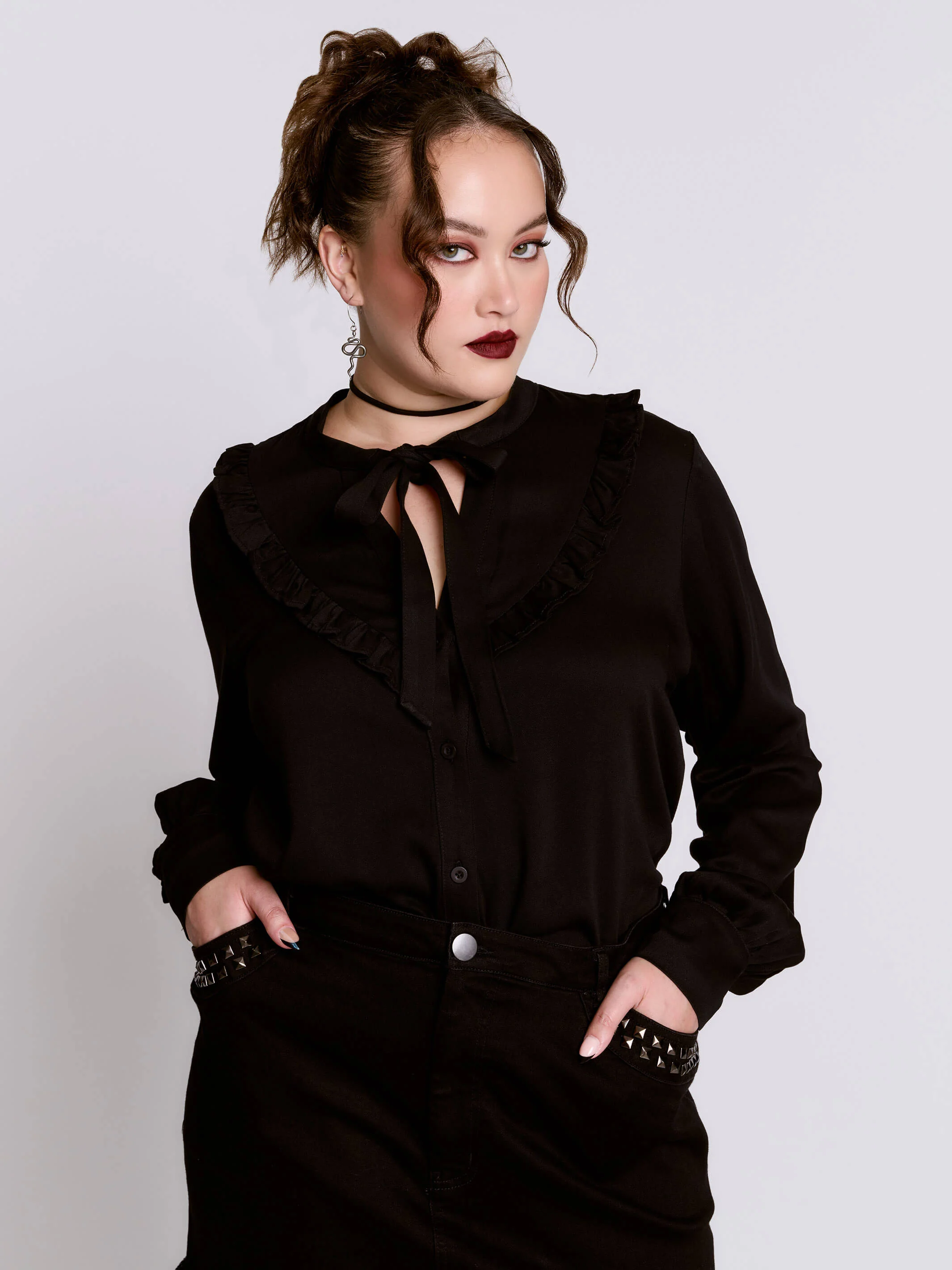 Black Ruffle Blouse - Image 5