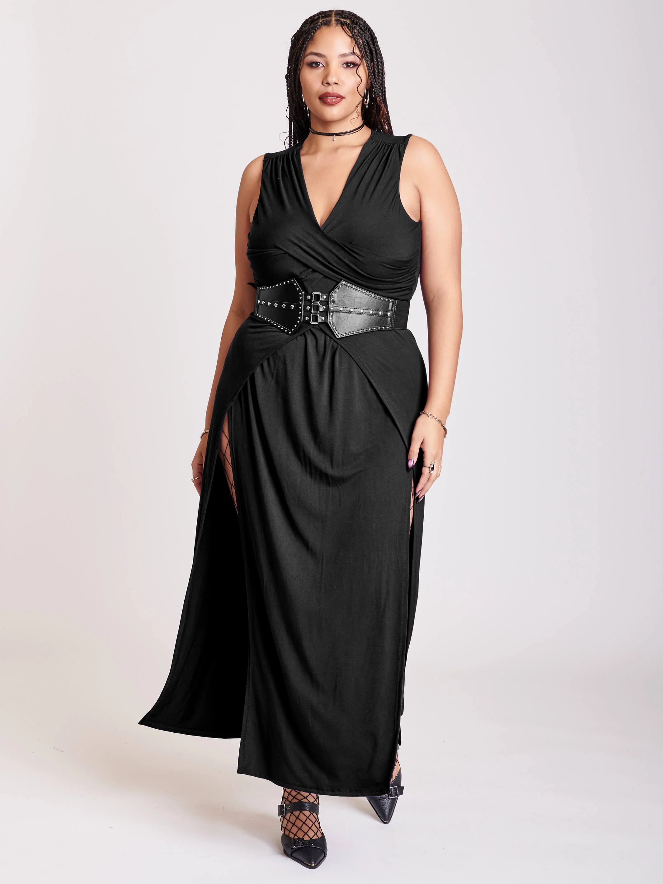 Black Twist Front Dress - Image 8