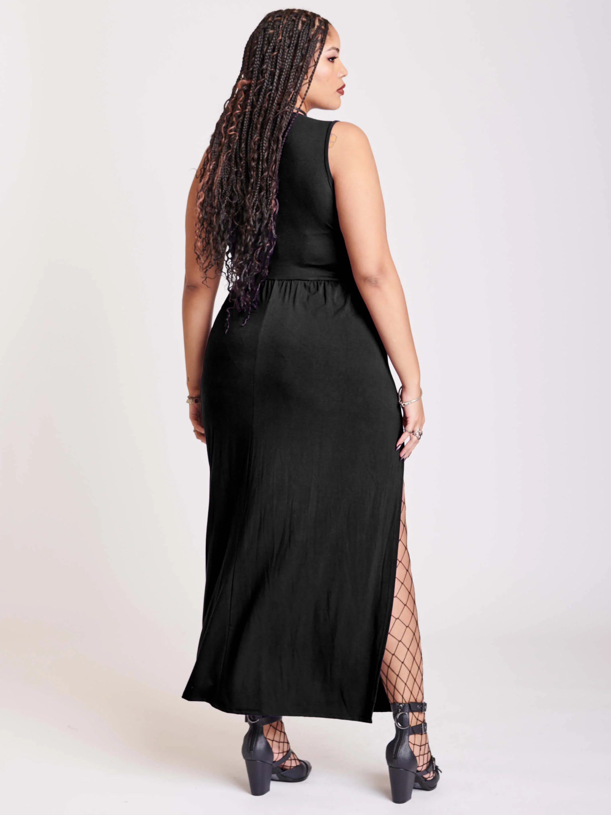 Black Twist Front Dress - Image 4