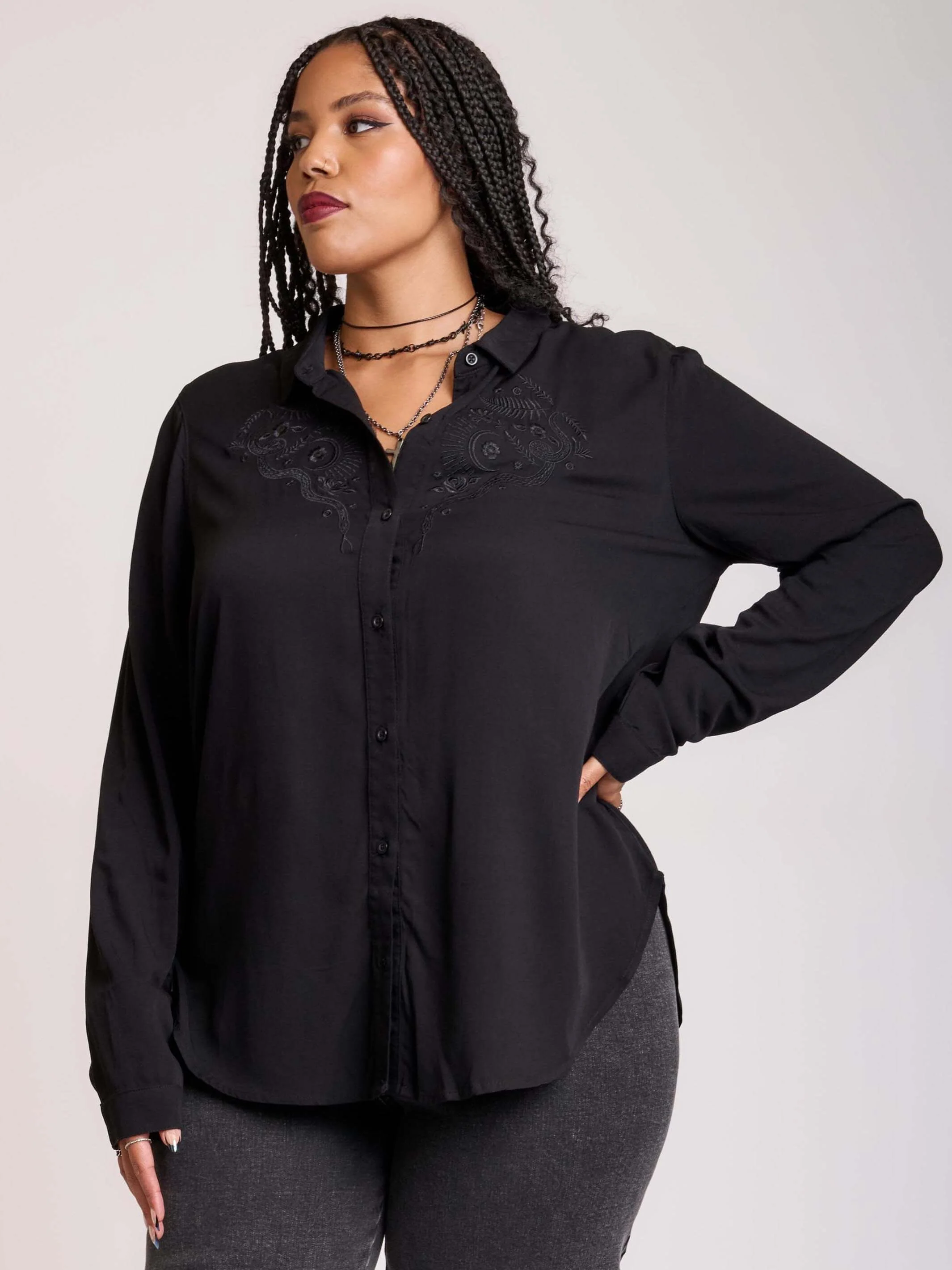 Embroidered Relics Button Up Shirt - Image 3