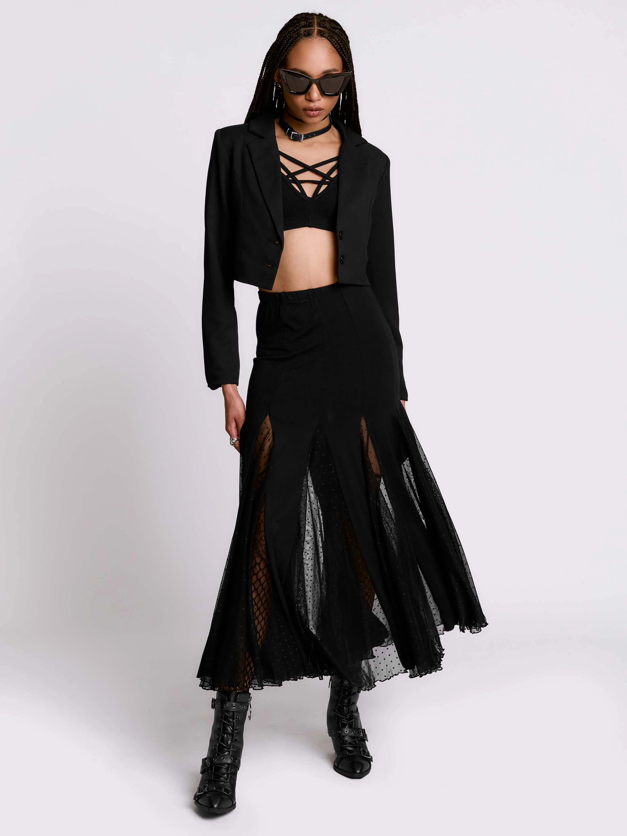 Lace Up Crop Blazer - Image 2