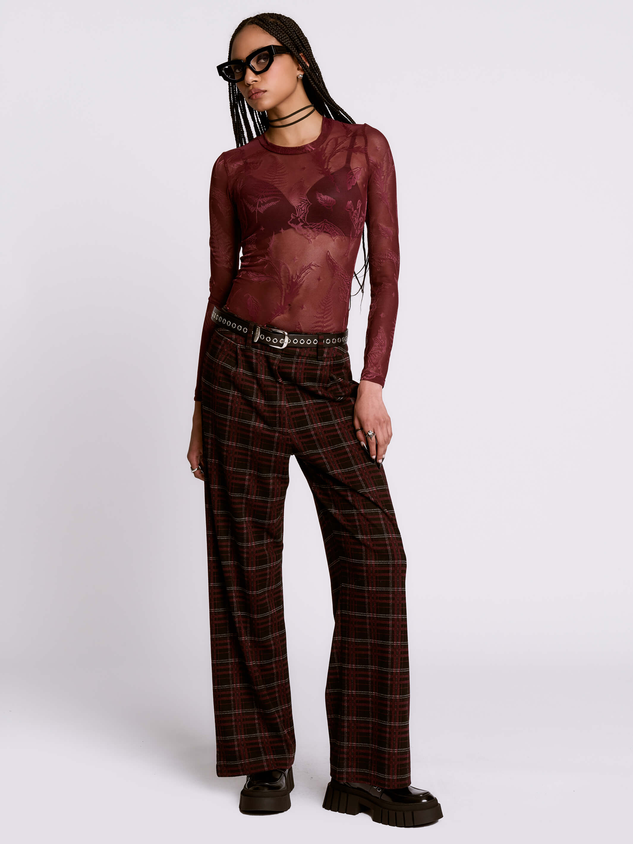 Oxblood Plaid Trouser - Image 3