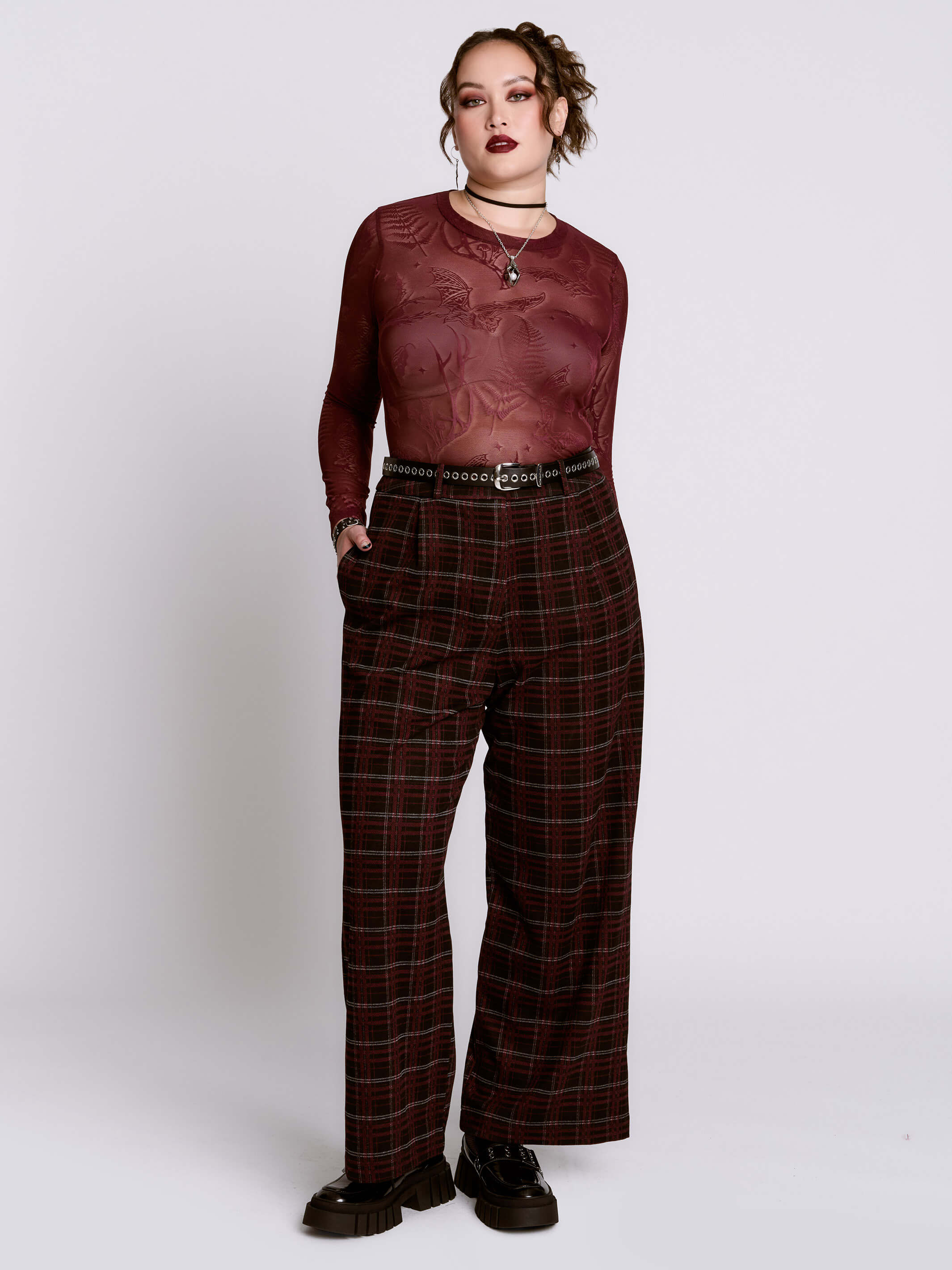 Oxblood Plaid Trouser - Image 7