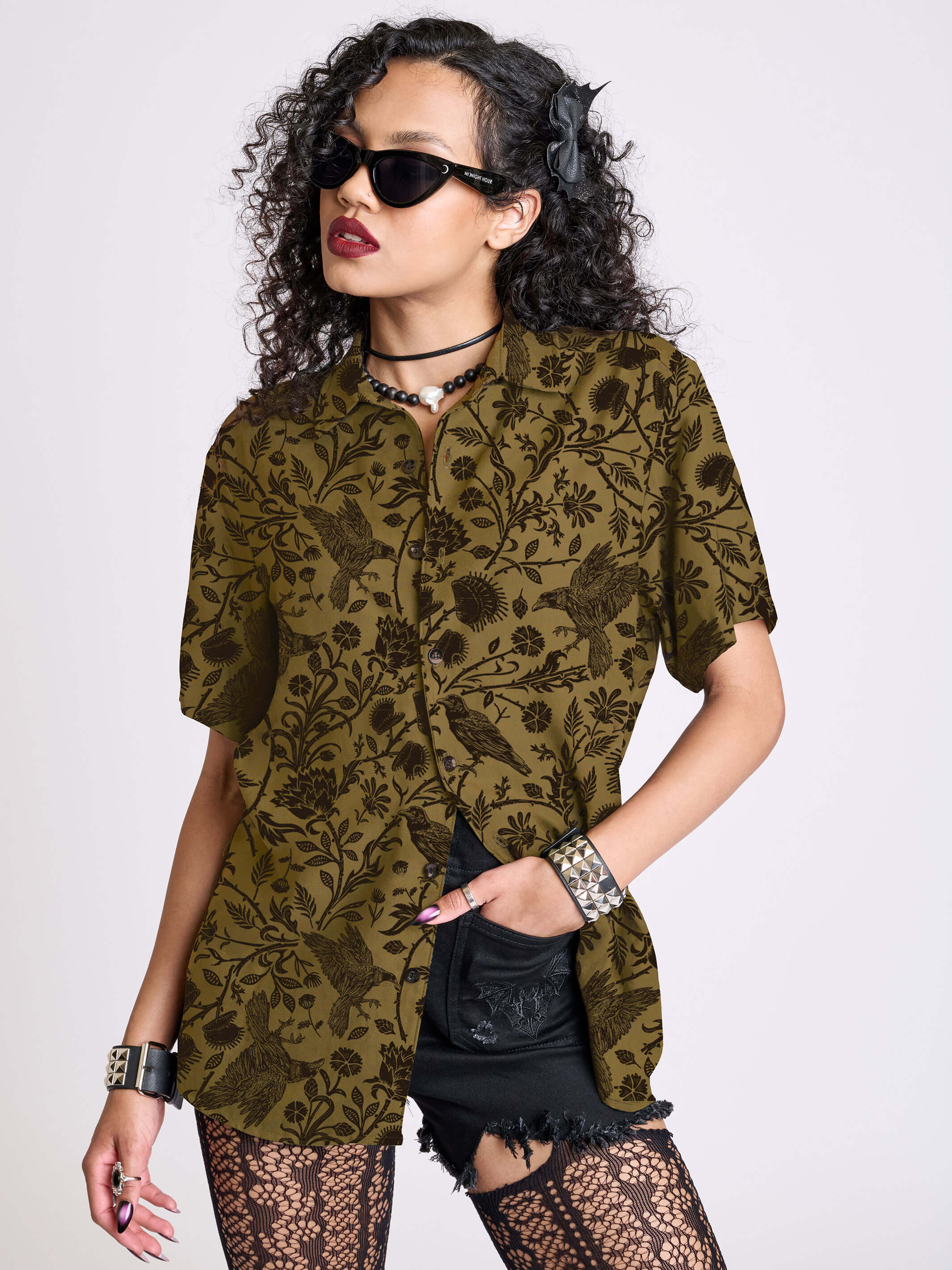 Raven Brocade Shirt