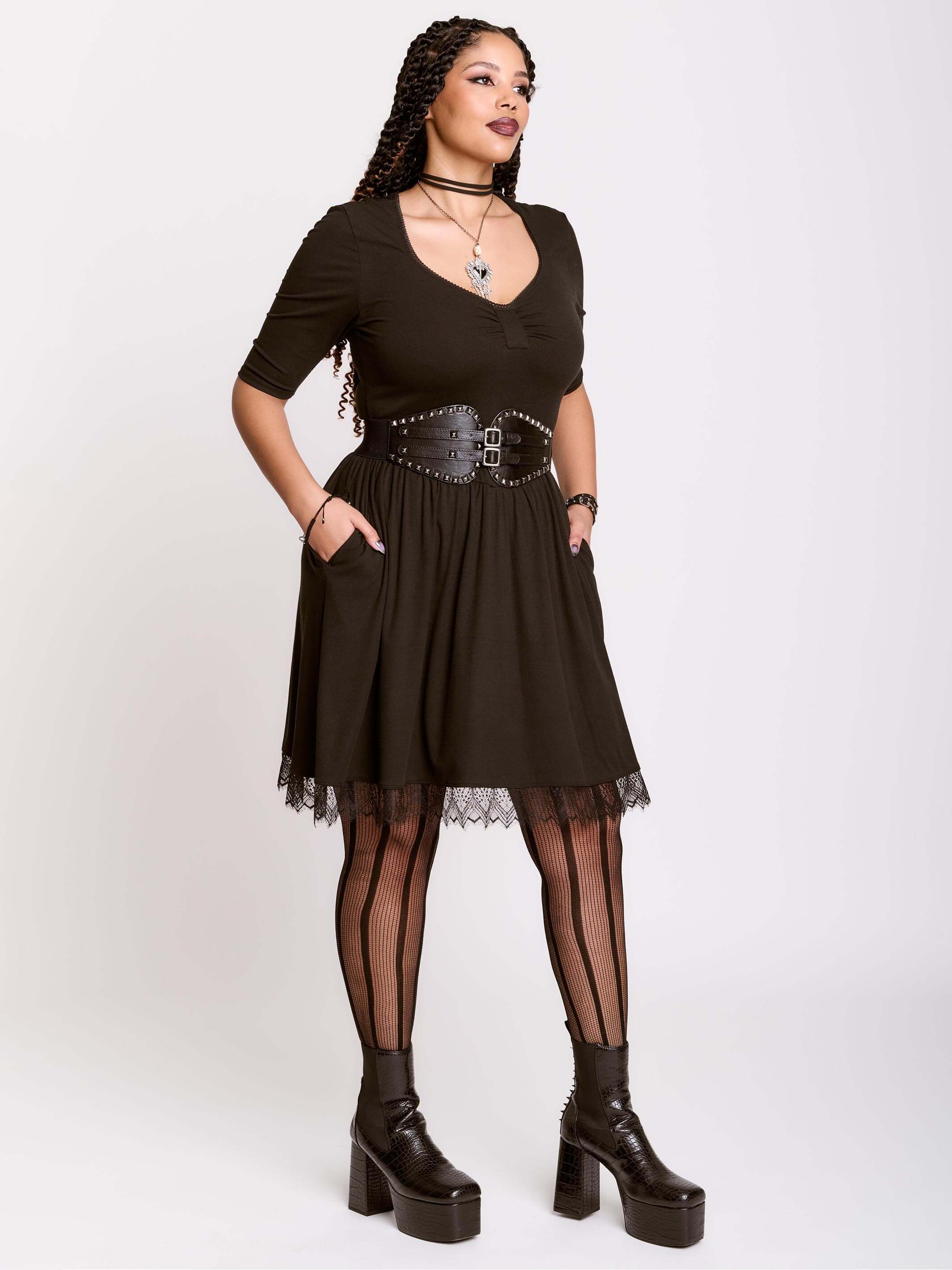 Rib Sweetheart Dress - Image 10