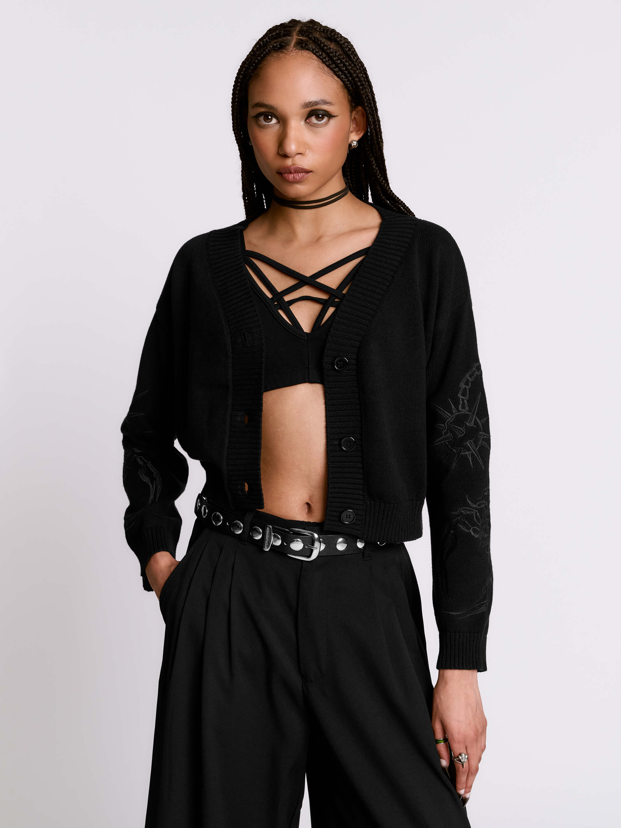 Scorpion Cropped Cardigan - Image 3