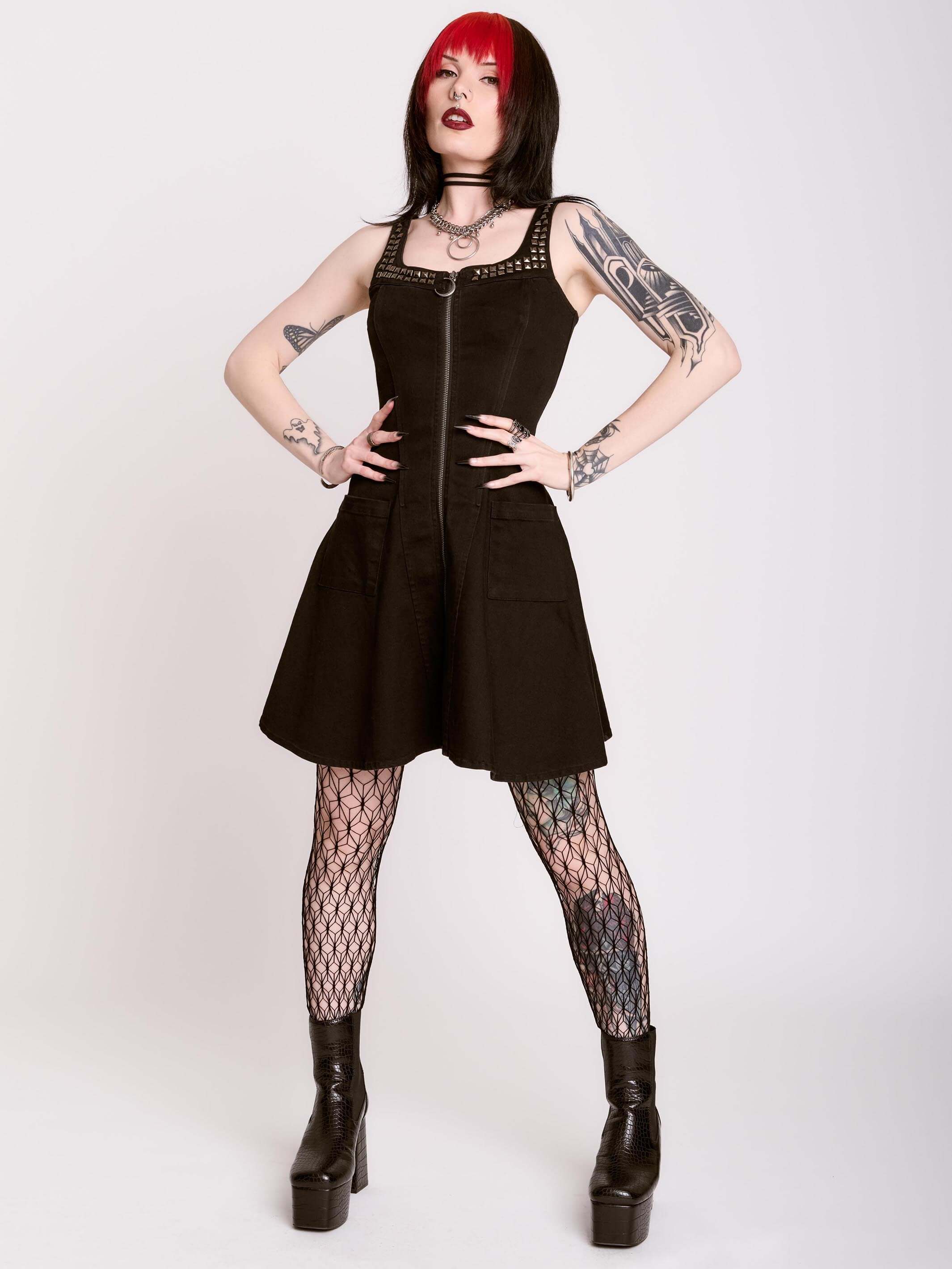 Studded Denim Dress - Image 7