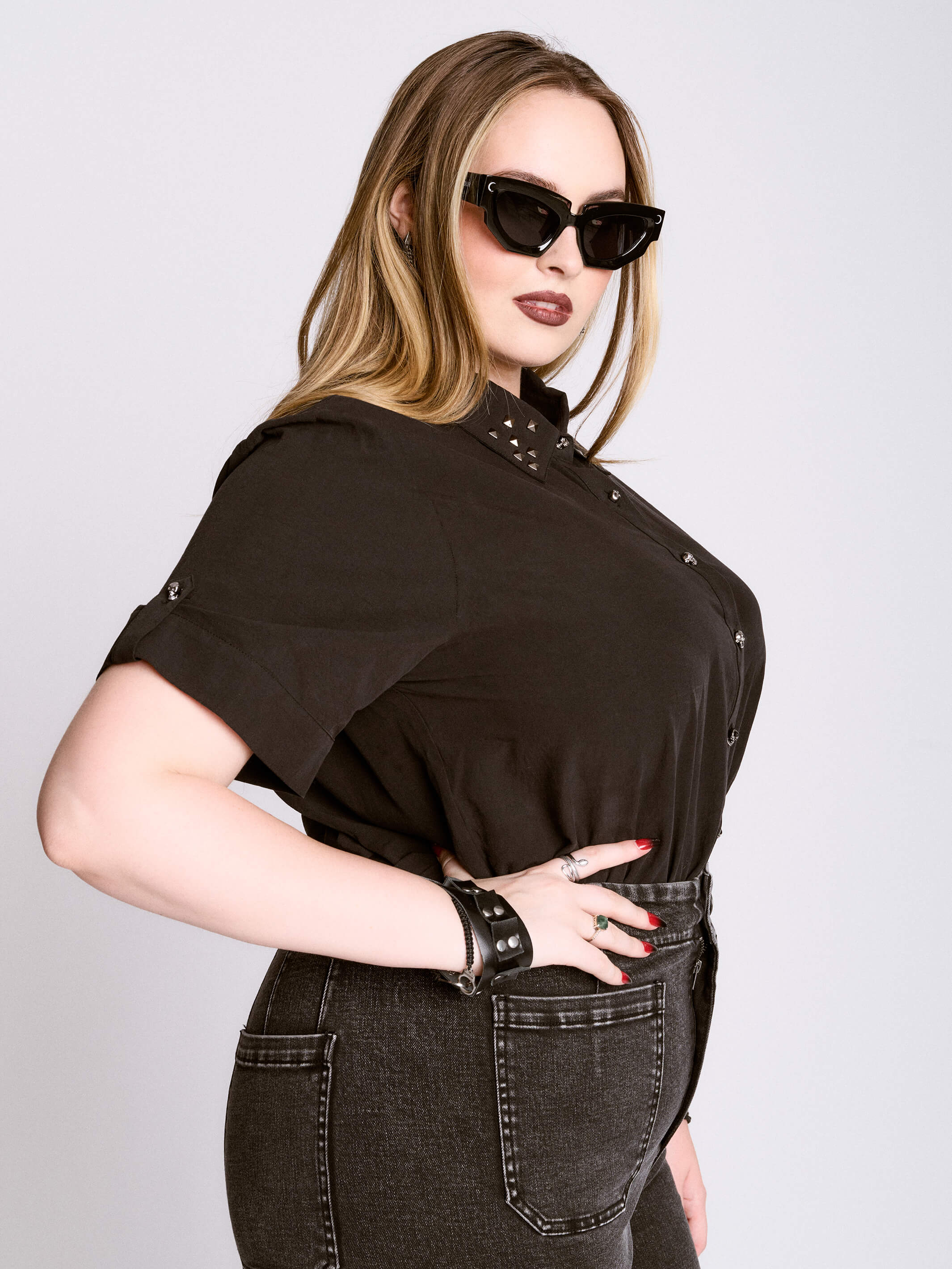 Studded Skull Button Shirt - Image 10