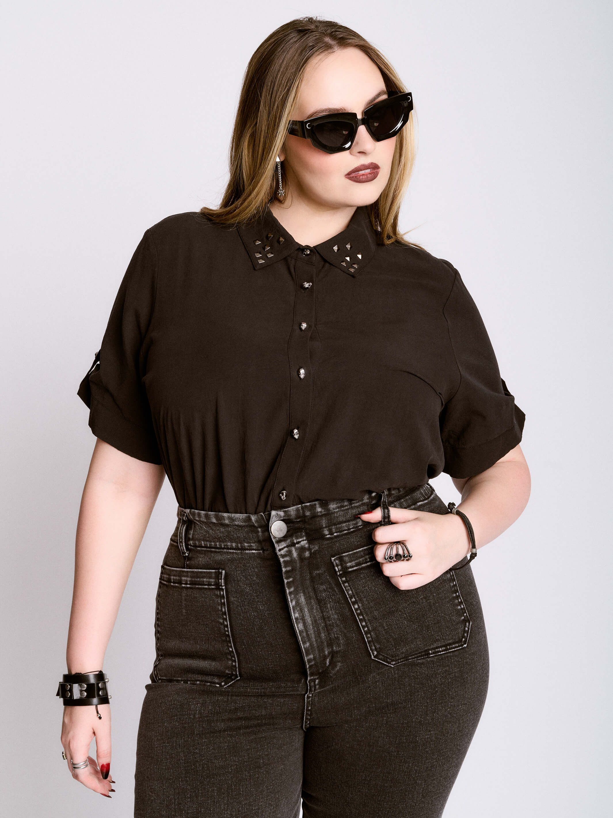 Studded Skull Button Shirt - Image 9
