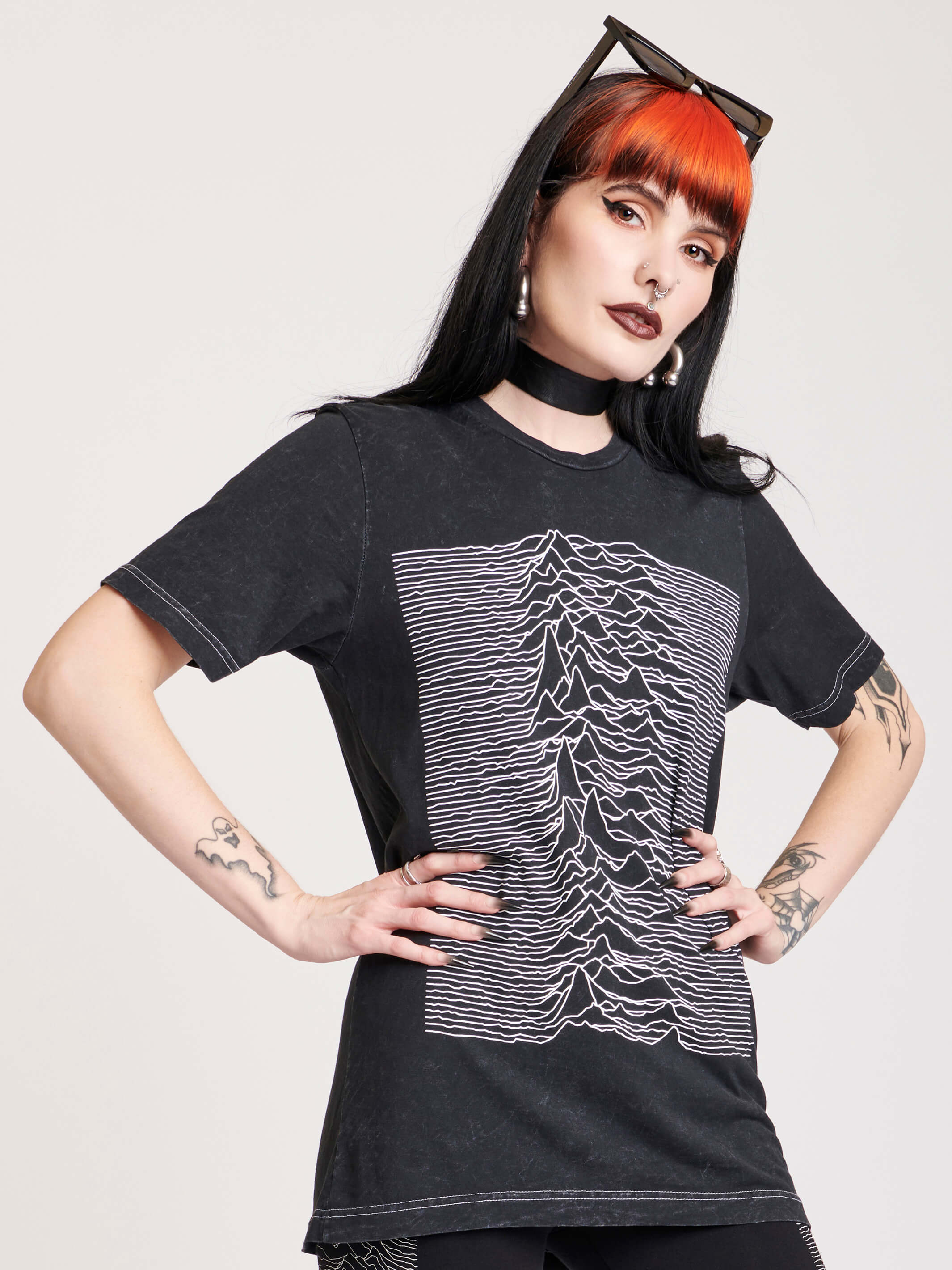Mineral Washed Unknown Pleasures T-shirt - Image 2