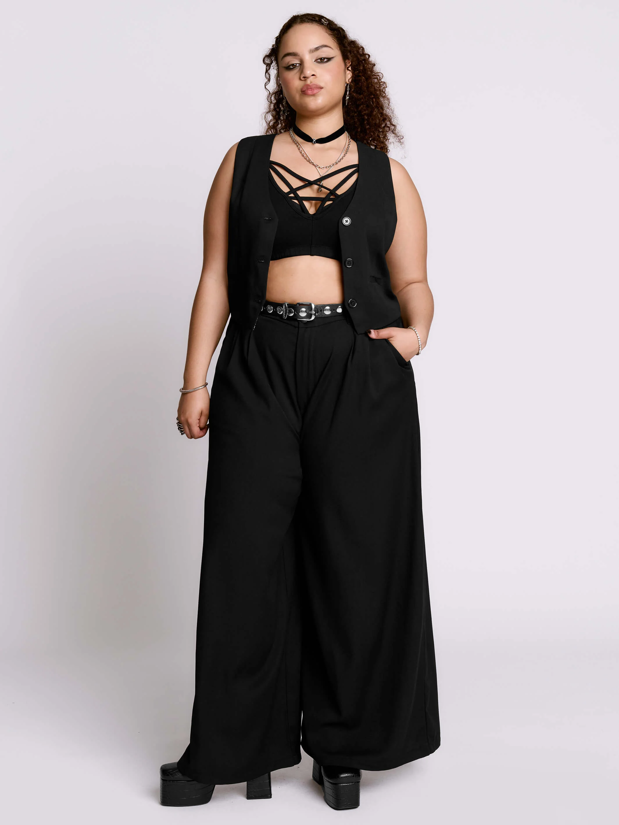 Wide Leg Corporate Goth Trouser - Image 4