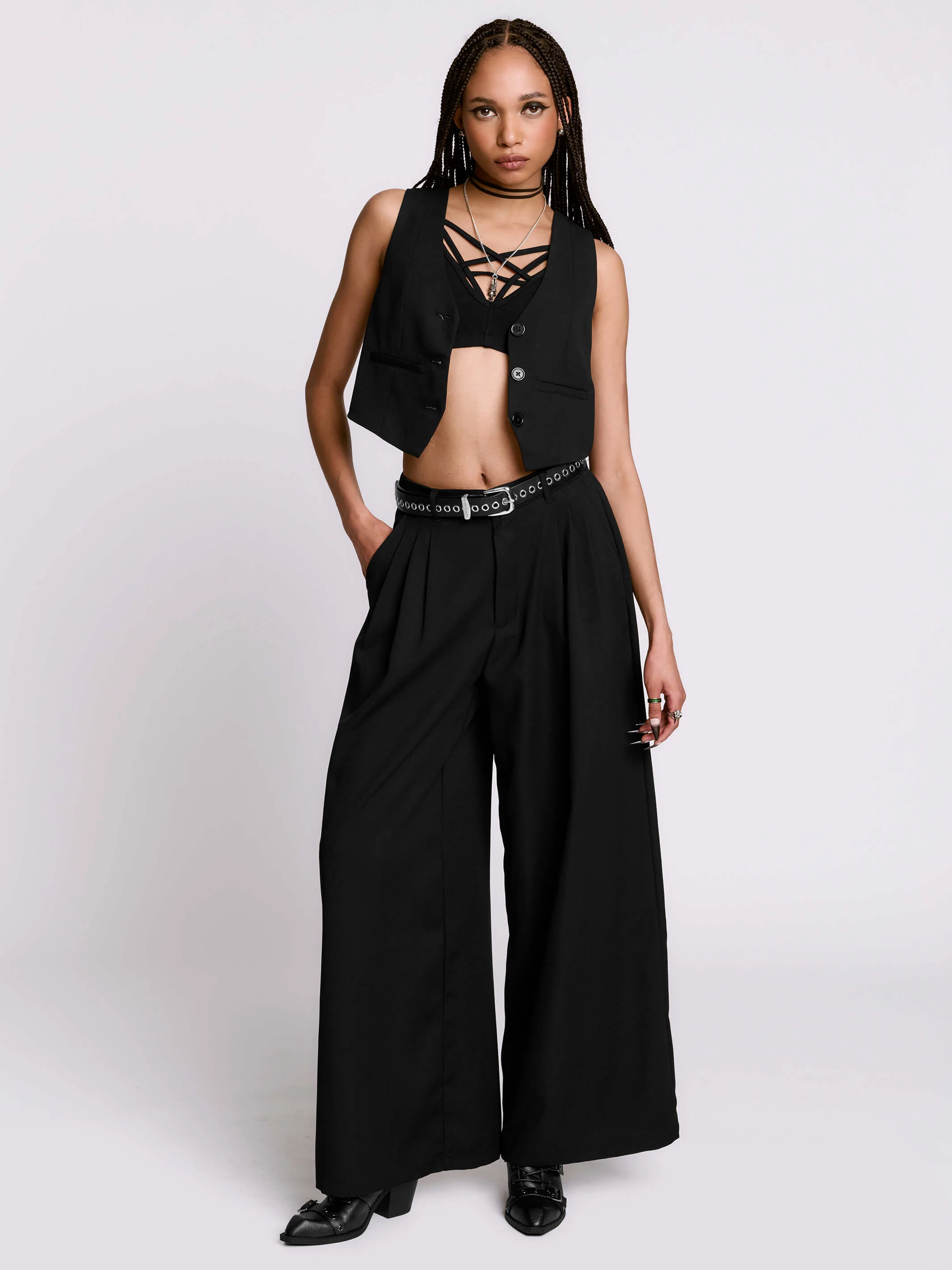 Wide Leg Corporate Goth Trouser - Image 3